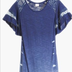 Chico’s tie-dye tee dress in starlit navy. Size 2
